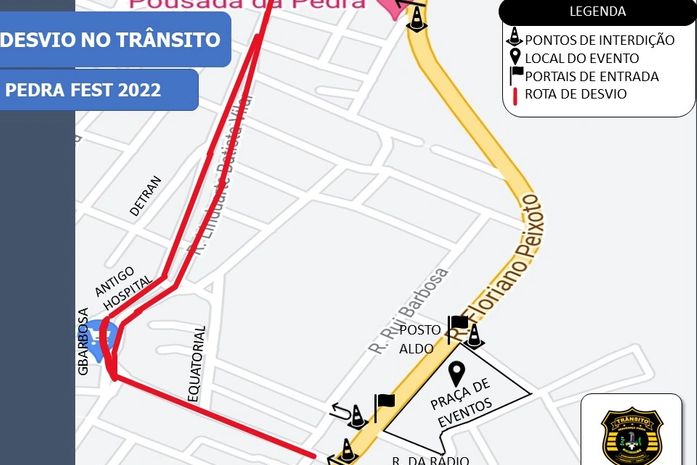 SMTT de Delmiro Gouveia divulga alteração no trânsito devido ao Pedra Fest