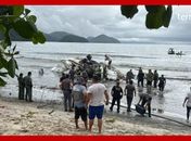 Avião de pequeno porte cai e explode em Ubatuba