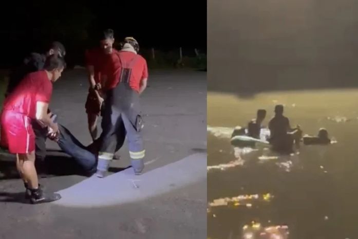 Suspeito de assaltar lotérica morre após carro capotar e cair em rio durante fuga