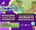 HPV: Município de Branquinha vacina 100% dos adolescentes nas escolas