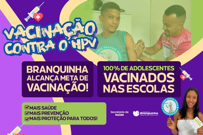 HPV: Município de Branquinha vacina 100% dos adolescentes nas escolas