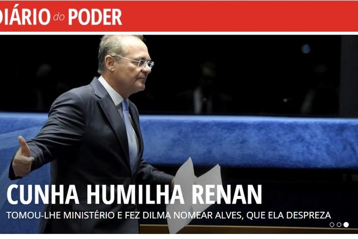 Capa do Diário do Poder destaca senador Renan Calheiros (PMDB-AL)