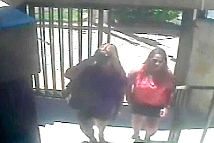 Imagens mostram dupla suspeita de furtar apartamento