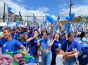 Em Quebrangulo manifestantes vão a feira livre apoiar candidatos do PSDB