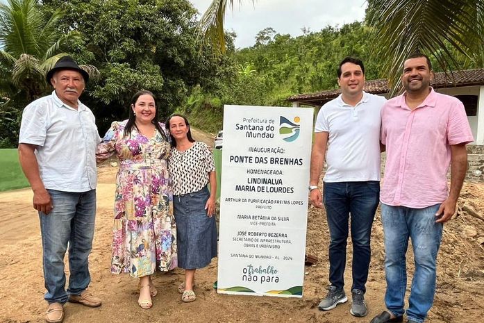 Vereador por Santana do Mundaú, Nego das Brenhas, participa de entrega de ponte na zona rural
