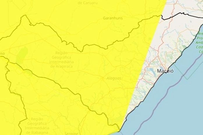 Inmet emite alerta de chuvas intensas para 77 municípios de AL
