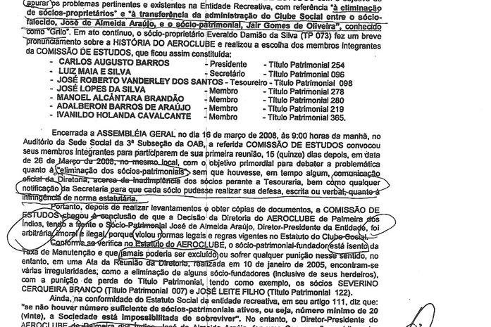 Relatório preliminar realizado por uma Comissão de Estudos