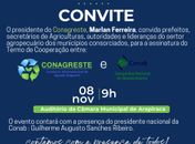 Conagreste e Conab assinam termo de cooperação no dia 08 de novembro