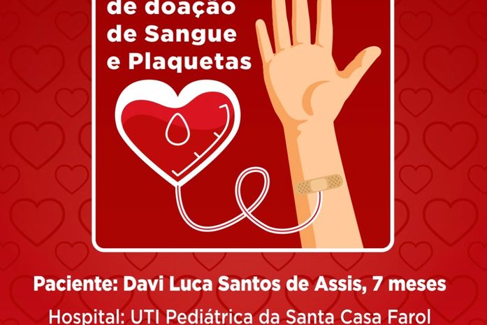 Bebê de sete meses necessita de doação de sangue em Maceió