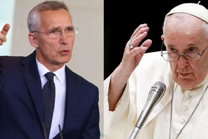 Em resposta ao papa, chefe da Otan diz que Ucrânia precisa de armas, não de bandeiras brancas