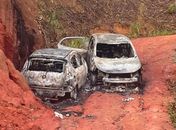 Carro da vítima foi incendiado