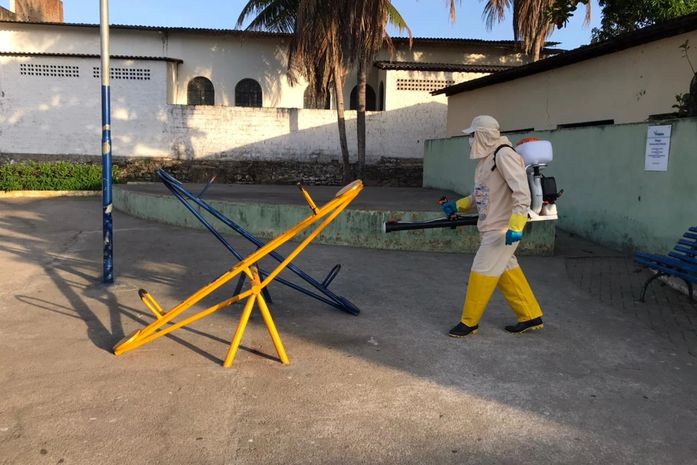 Prefeitura de Branquinha inicia desinfecção de espaços e prédios públicos