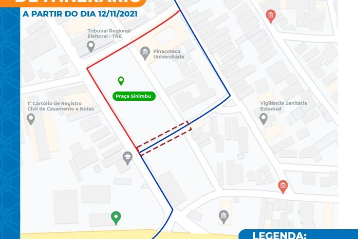 Ônibus com trajeto pela Praça Sinimbu terão itinerário modificado a partir de sexta (12)