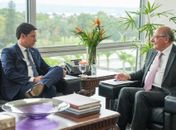Rodrigo assume presidência do Senado e se reúne no Planalto com presidente em exercício Geraldo Alckmin para pedir apoio a Maceió
