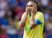 Marta durante jogo contra o Japão nas Olimpíadas de Paris 