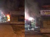 Vídeo: Chamas tomam conta de loja de produtos para cavalos no Centro, em Maceió