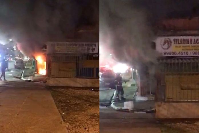 Vídeo: Chamas tomam conta de loja de produtos para cavalos no Centro, em Maceió