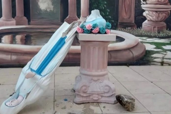 Imagem de Nossa Senhora é destruída em ato de vandalismo em Mata Grande