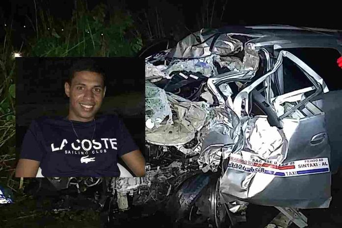 Taxista morre em acidente entre carro e carreta em União dos Palmares