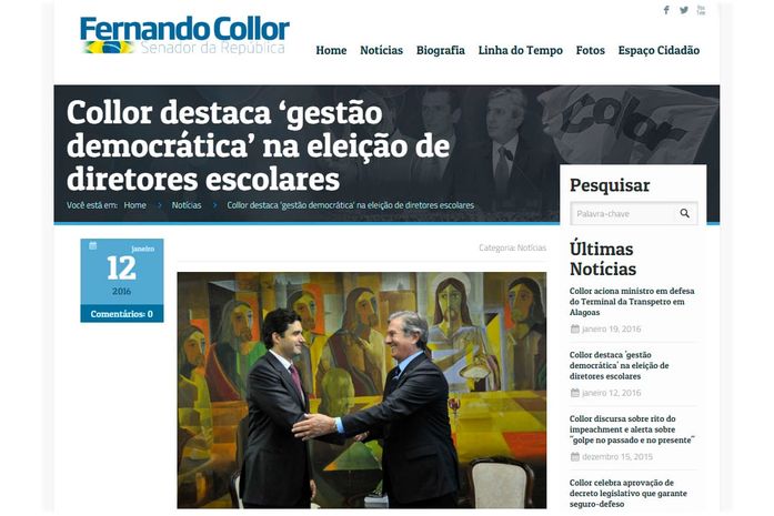Collor sinaliza aproximação política de Rui Palmeira