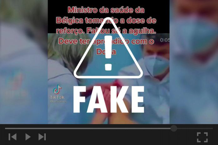 É falso que ministro da Saúde da Bélgica tenha fingido tomar a vacina contra Covid-19