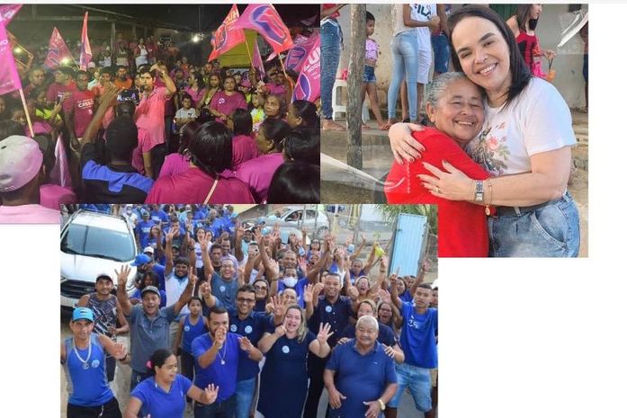 O colorido; Rosa (Luh) vermelho (Márcia) e o azul (Vânia) toma conta da campanha municipal