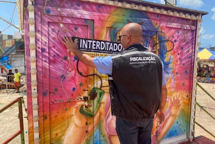 Sem alvará: parque de diversões é interditado por funcionamento irregular, em Maceió