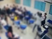 Câmera flagra aluno agredindo professora dentro de sala de aula no interior de AL; veja o vídeo
