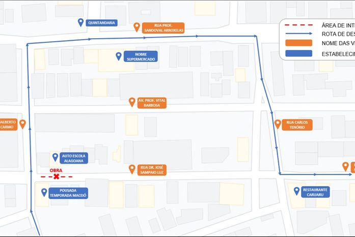 Obra emergencial da BRK altera trânsito na Ponta Verde; confira