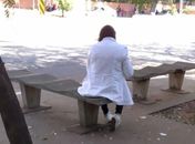 Profissional de jaleco