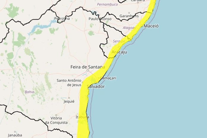 Alerta do Inmet prevê chuvas intensas para 34 municípios alagoanos até a manhã deste sábado (1º)