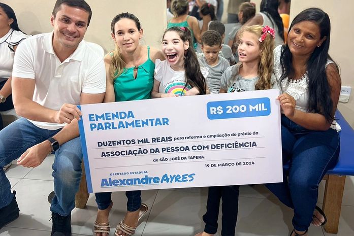 Deputado Alexandre Ayres envia R$ 200 mil em emendas para Associação da Pessoa com Deficiência de São José da Tapera