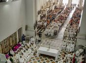 Missa dos Santos Óleos, realizada na quinta-feira Santa (29) na Catedral Metropolitana de Maceió.