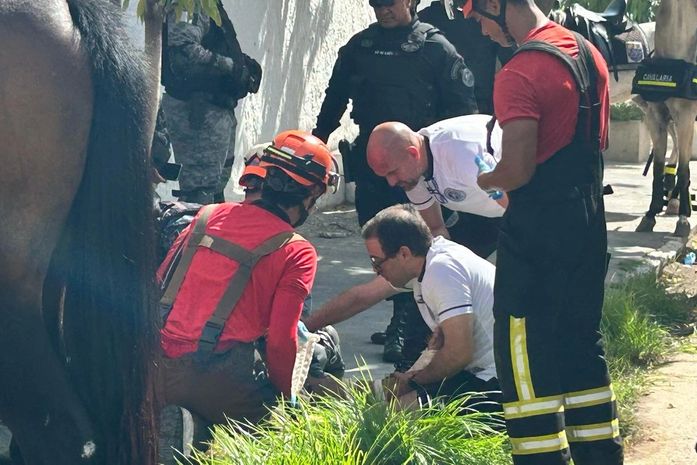 PM sofre queda de cavalo e é socorrido por médico do ASA antes da final do Alagoano