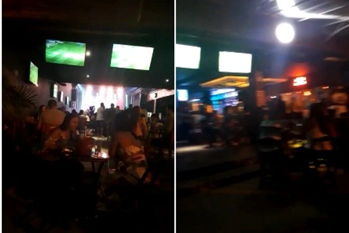 Com realização de show de pagode, clientes se aglomeram em bar na parte alta; veja vídeo