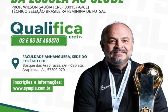 Técnico da Seleção Brasileira Feminina de Futsal fará curso em Arapiraca neste fim de semana