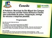 Inaugurações acontecem amanhã, 30 de abril, em São Miguel dos Campos