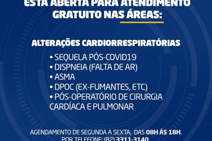 Veja como marcar consulta gratuita para tratar sequelas da Covid-19 em Alagoas