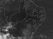Imagem do satélite GOES 16, canal IR, 03/10/2023, às 07h40 (hora local). 