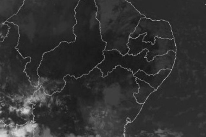 Imagem do satélite GOES 16, canal IR, 03/10/2023, às 07h40 (hora local).