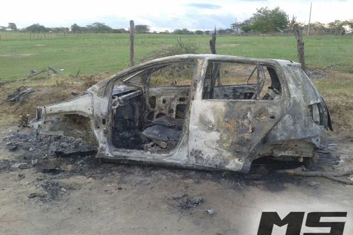 Carro que pode ter sido utilizado em assalto a banco em Mata Grande é encontrado carbonizado