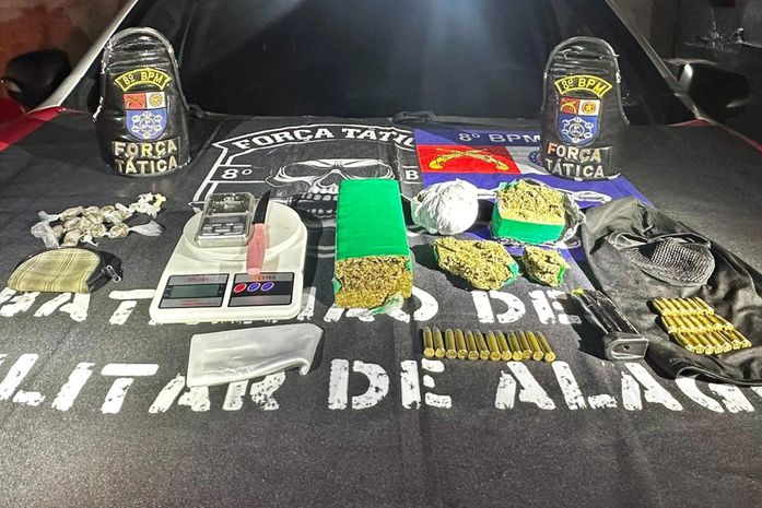 Mais de 52 quilos de drogas e 24 armas são apreendidas em uma semana, em Alagoas