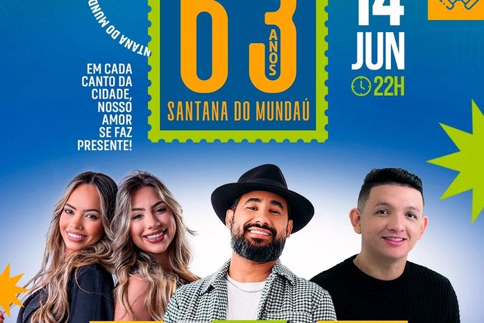 Prefeitura de Santana do Mundaú anuncia programação artística dos 63 anos de emancipação