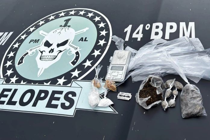 Jovem é presa com drogas, balança e material de embalagem em Joaquim Gomes