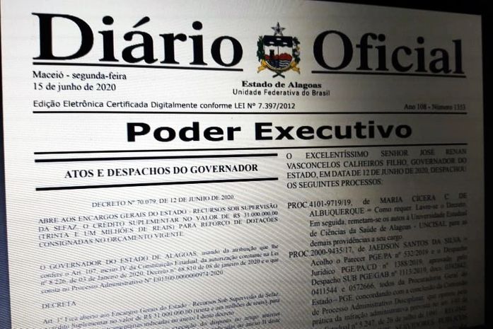 Diário Oficial do Estado de Alagoas