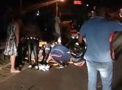 Família ficou ferida após colisão entre motocicletas
