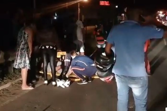 Família ficou ferida após colisão entre motocicletas