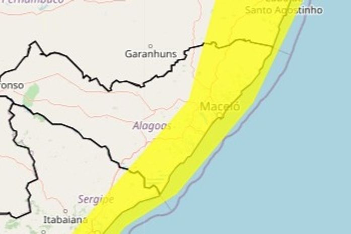 Inmet mantém alerta de acumulado de chuvas para 47 municípios de Alagoas