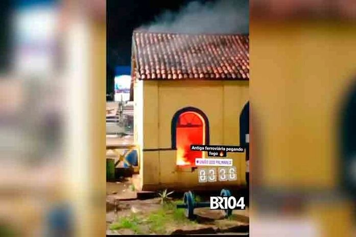 Antiga Estação ferroviária de União dos Palmares é atingida por incêndio; Bombeiros foram acionados
