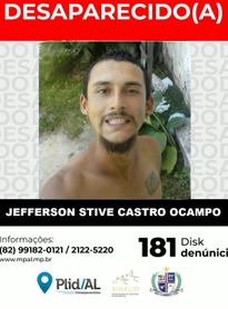 MP-AL divulga informações sobre colombiano desaparecido que pode ter passado por Maceió